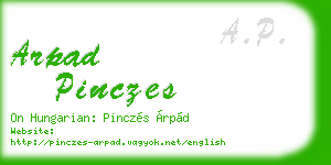 arpad pinczes business card